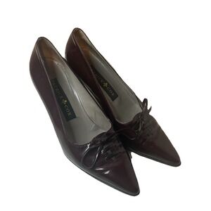 Vintage Rare 90s Patrick Cox Burgundy Heels Pumps Shoes size‎ 37 Sz 6